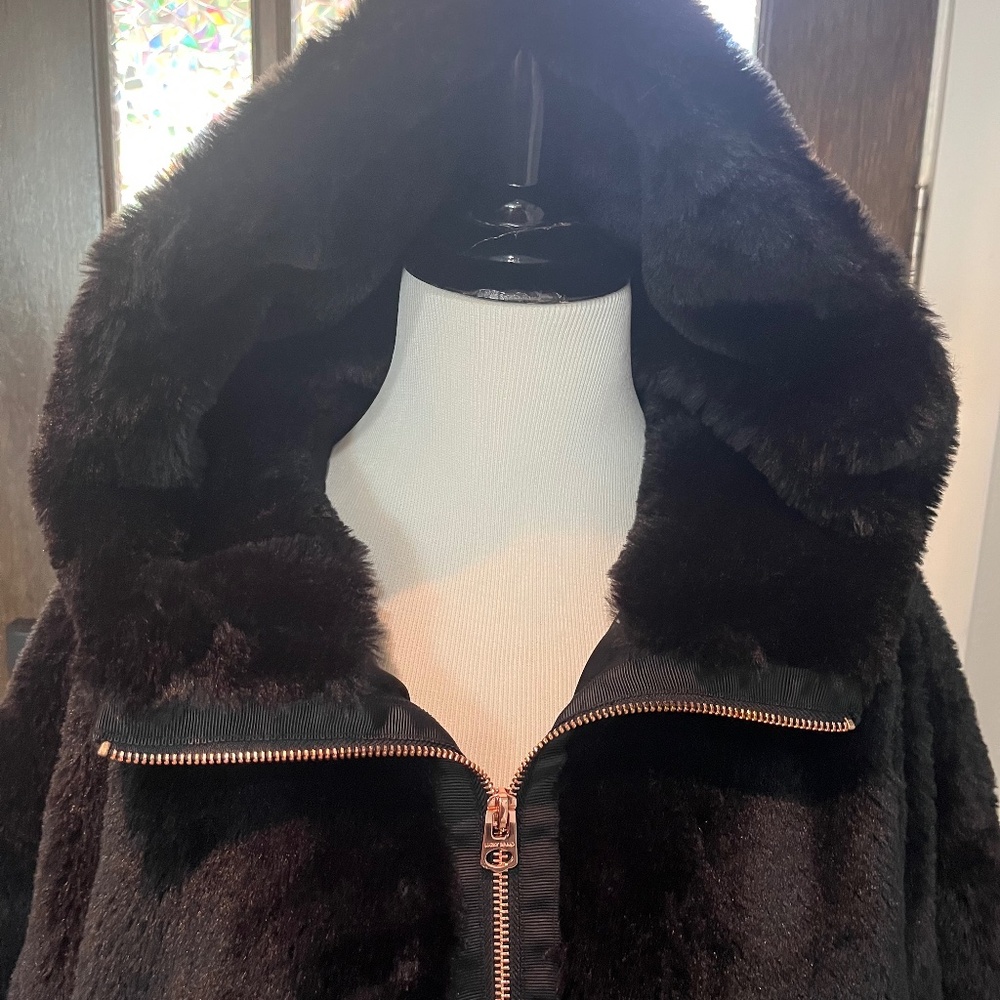 - Lucky Brand XL Faux Fur Black Jacket